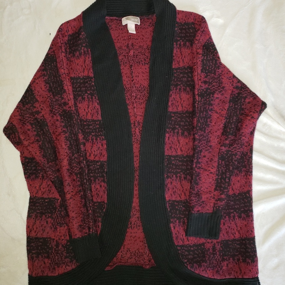 Red and black heathered Forever 21 Cardigan